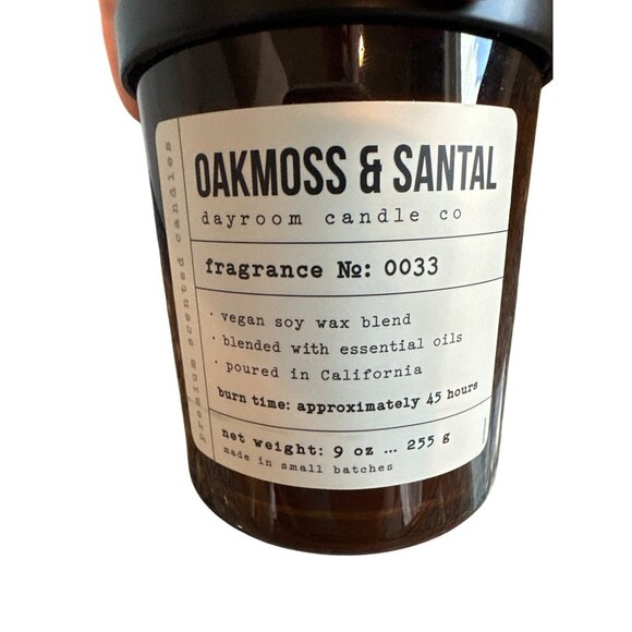 Leoben Candle Co Oakmoss & Santal 9 Oz 1oz Vegan Soy Wax Blend Dayroom - Picture 3 of 5